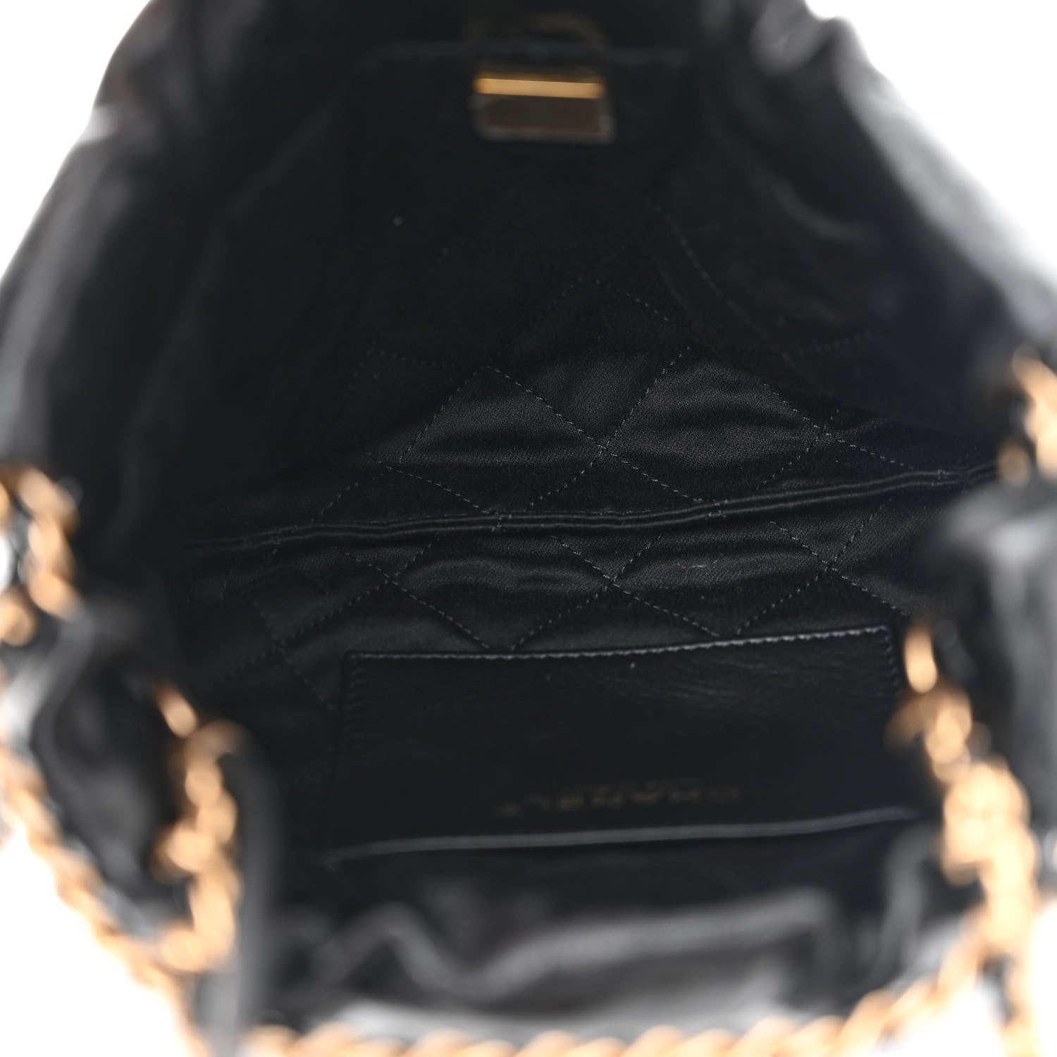 Chanel Shiny Crumpled Calfskin Quilted Pearl Mini Chanel 22 Black 5 of 10