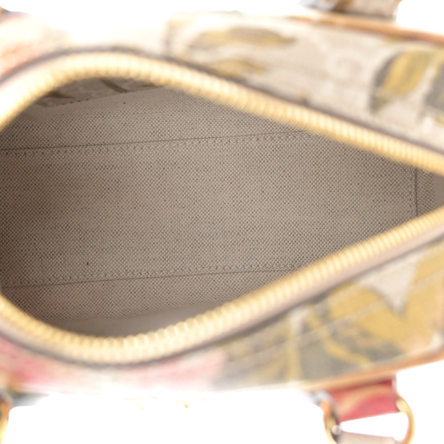 GG Supreme Monogram Water Flora Web Mini Ophidia Top Handle Bowler Bag Beige White Multicolor