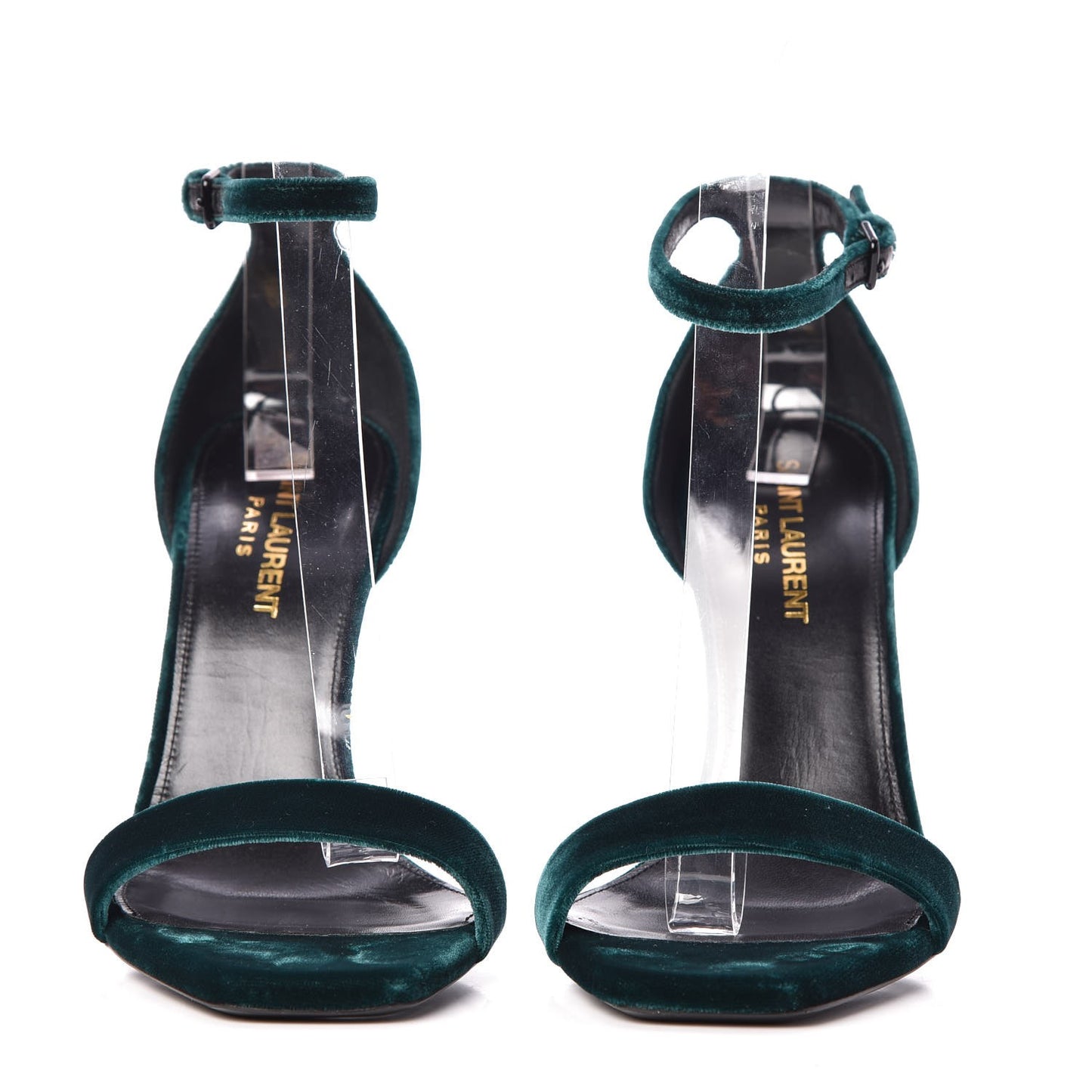 Velvet Amber 105 Ankle Strap Sandals 36 Malachite