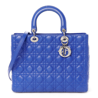 Christian Dior Lambskin Cannage Large Lady Dior Blue 1 of 10