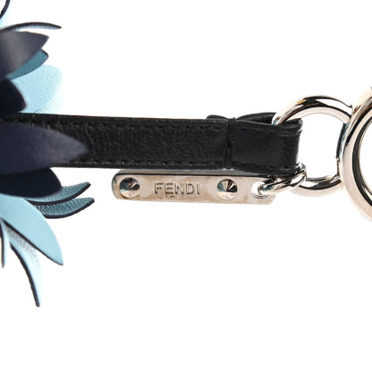 Fendi Fox Rabbit Fur Nappa Pineapple Bag Charm Bordeaux Turchese Pallido Multicolor 3 of 5