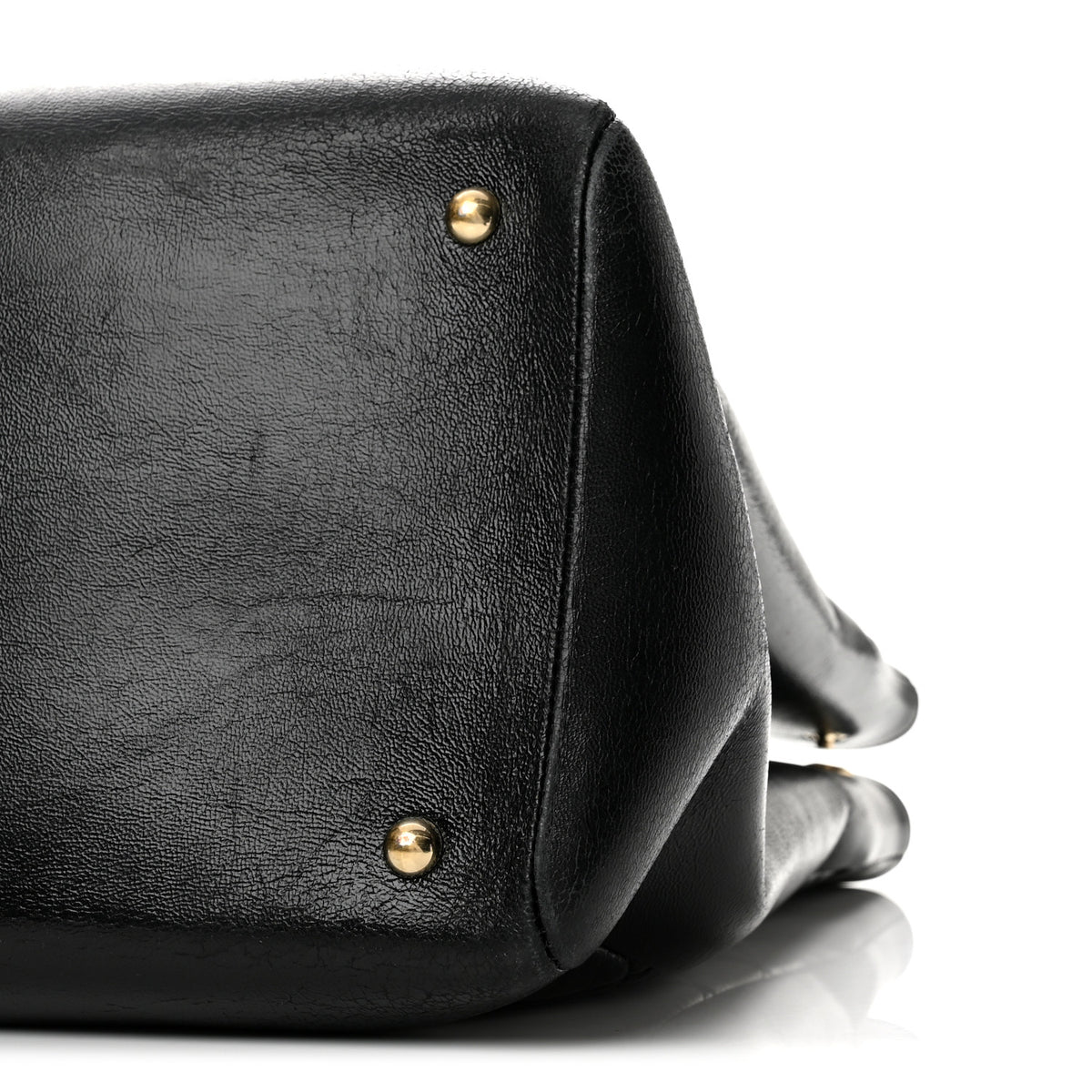 Shiny Lambskin Quilted Large 31 Shopping Bag Black