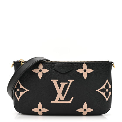 Louis Vuitton Empreinte Monogram Giant Multi Pochette Accessories Large Pochette Black Beige 1 of 11
