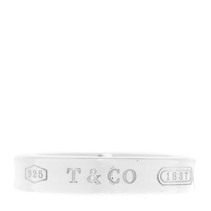 Tiffany Sterling Silver Narrow 1837 Band Ring 49 5 1 of 4