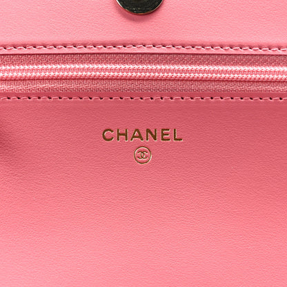 Chanel Caviar Quilted Boy Wallet On Chain WOC Pink 6 of 11