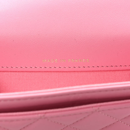 Chanel Lambskin Quilted Flap Card Holder Wallet Pink 7 of 11
