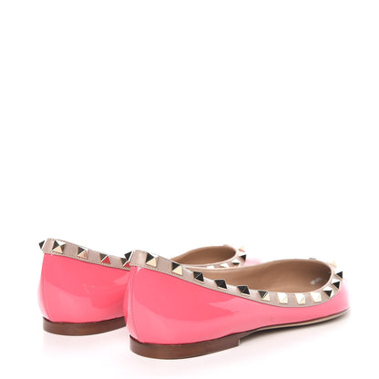 Valentino Garavani Patent Nappa Rockstud Ballerina Flats 38 Shadow Pink Poudre 4 of 9