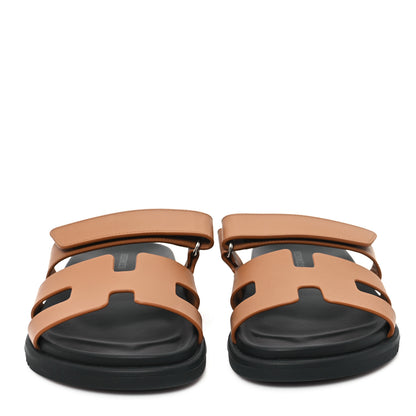 Hermes Calfskin Womens Chypre Sandals 37.5 Naturel 3 of 10