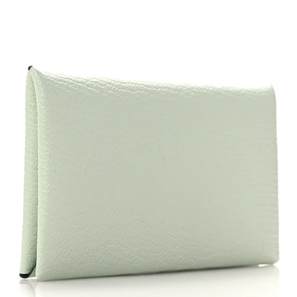 Hermes Chevre Mysore Verso Calvi Duo Card Case Vert Fizz Menthe 3 of 7