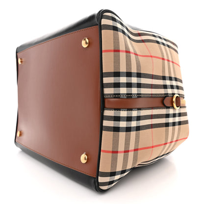 Burberry Smooth Calfskin House Check Medium Cube Bowling Bag Archive Beige 11 of 12