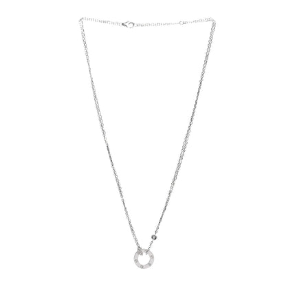 Cartier 18K White Gold 2 Diamond LOVE Necklace 3 of 4