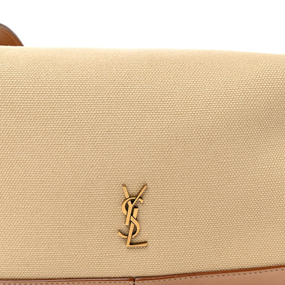 Saint Laurent Canvas Calfskin Camera Supple Bag Avorio Vintage Brown 8 of 10
