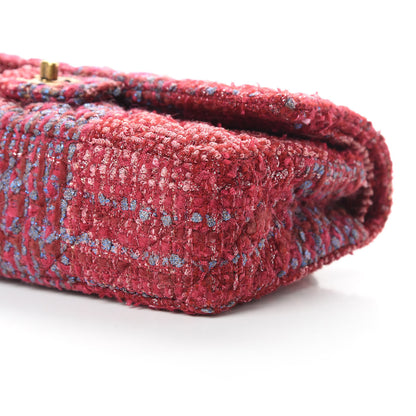 Chanel Tweed Quilted Medium Double Flap Red 11 of 12