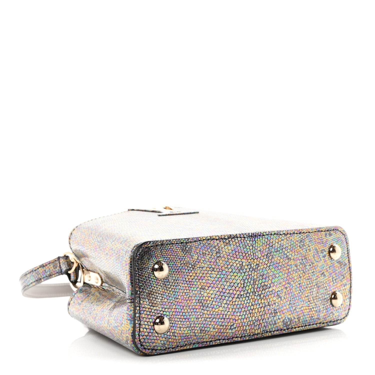 Louis Vuitton Lizard Capucines Mini Bleu Petrole 4 of 10