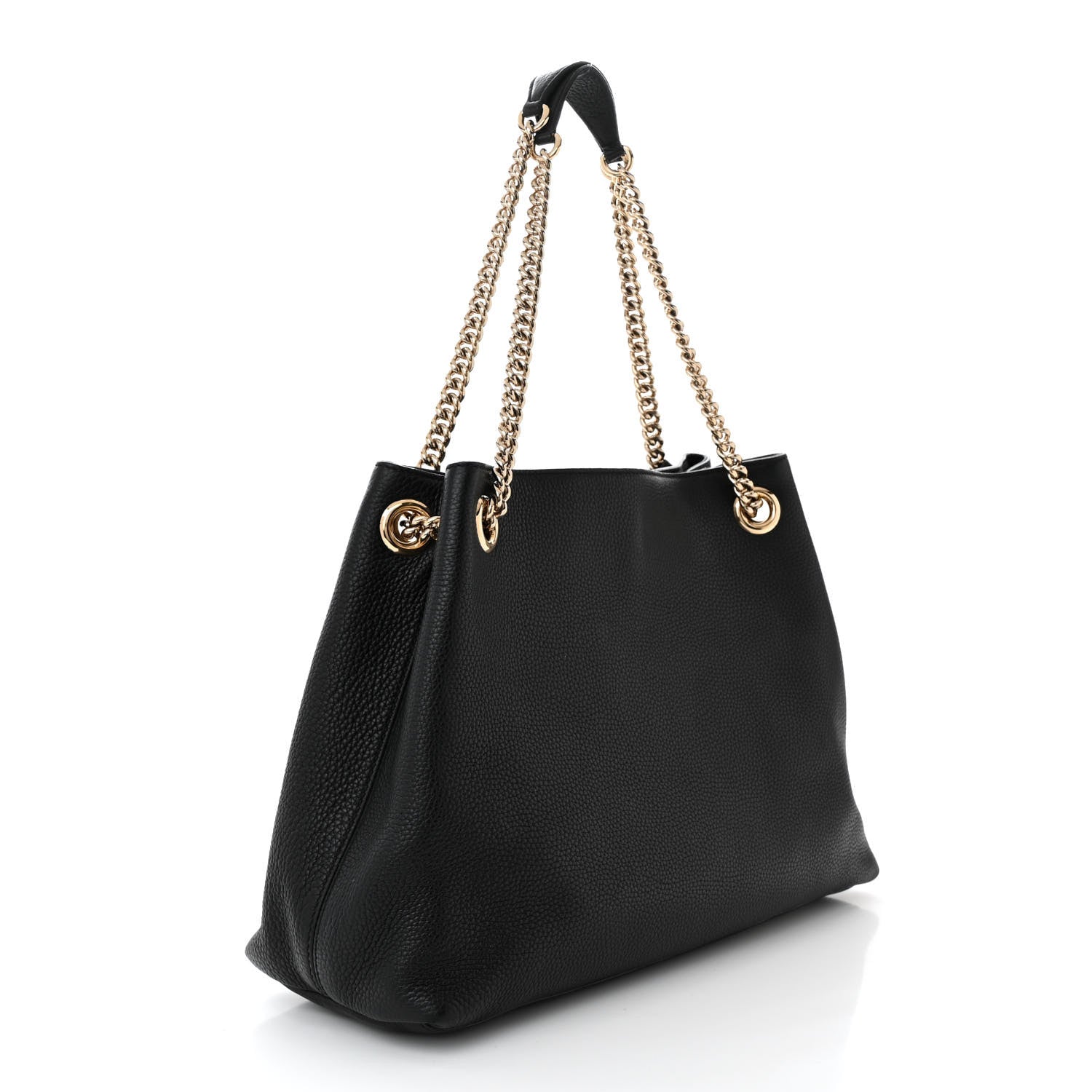 Gucci Pebbled Calfskin Medium Soho Chain Shoulder Bag Black 3 of 10