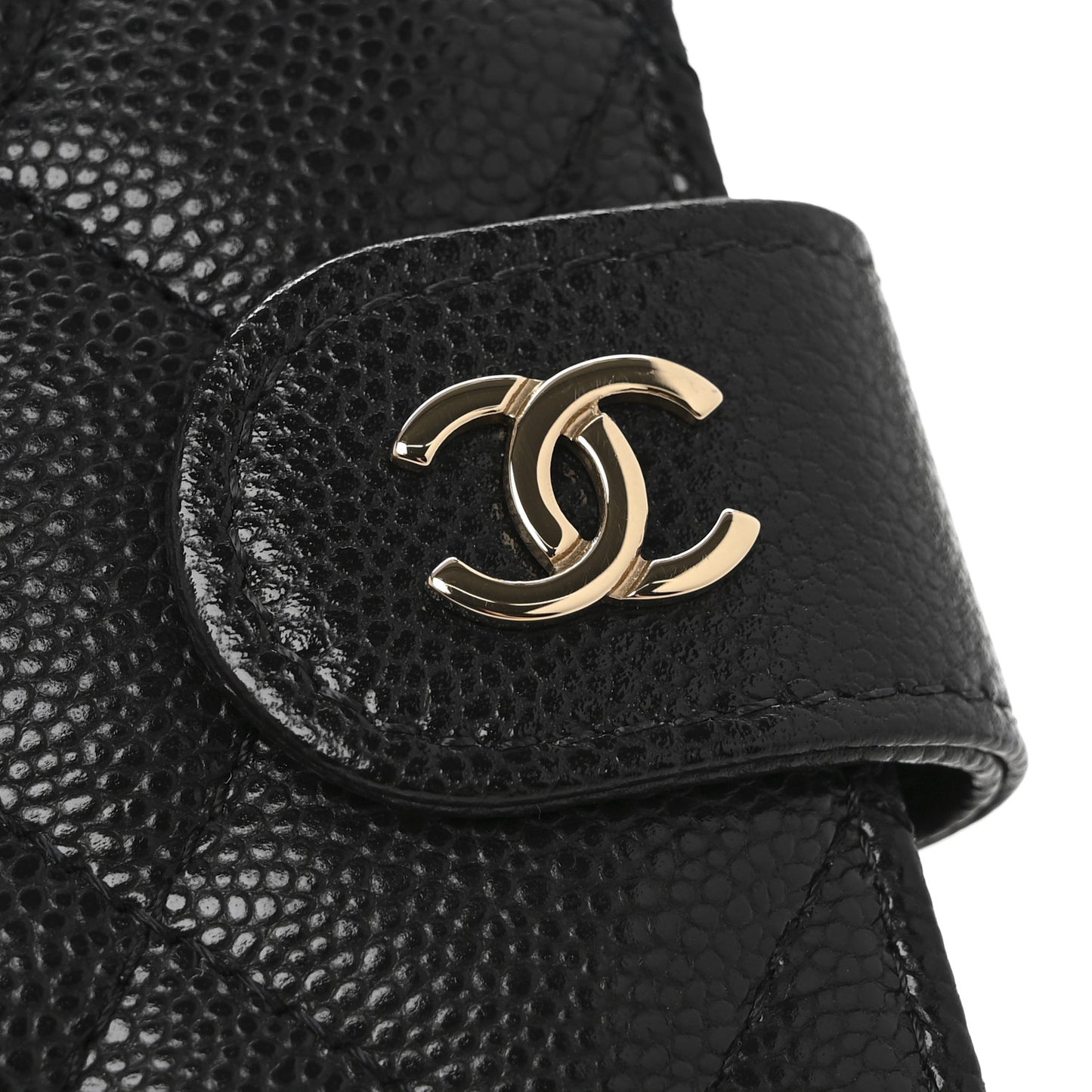 Caviar Quilted Passport Holder Black