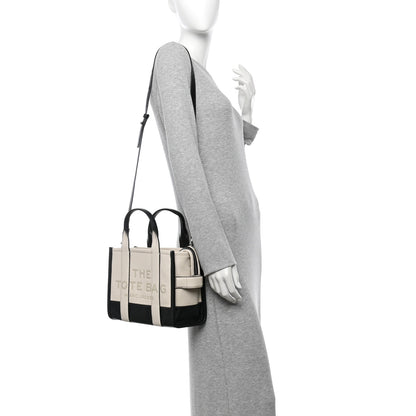Marc Jacobs Grained Calfskin Small The Tote Bag Ivory Black 2 of 10
