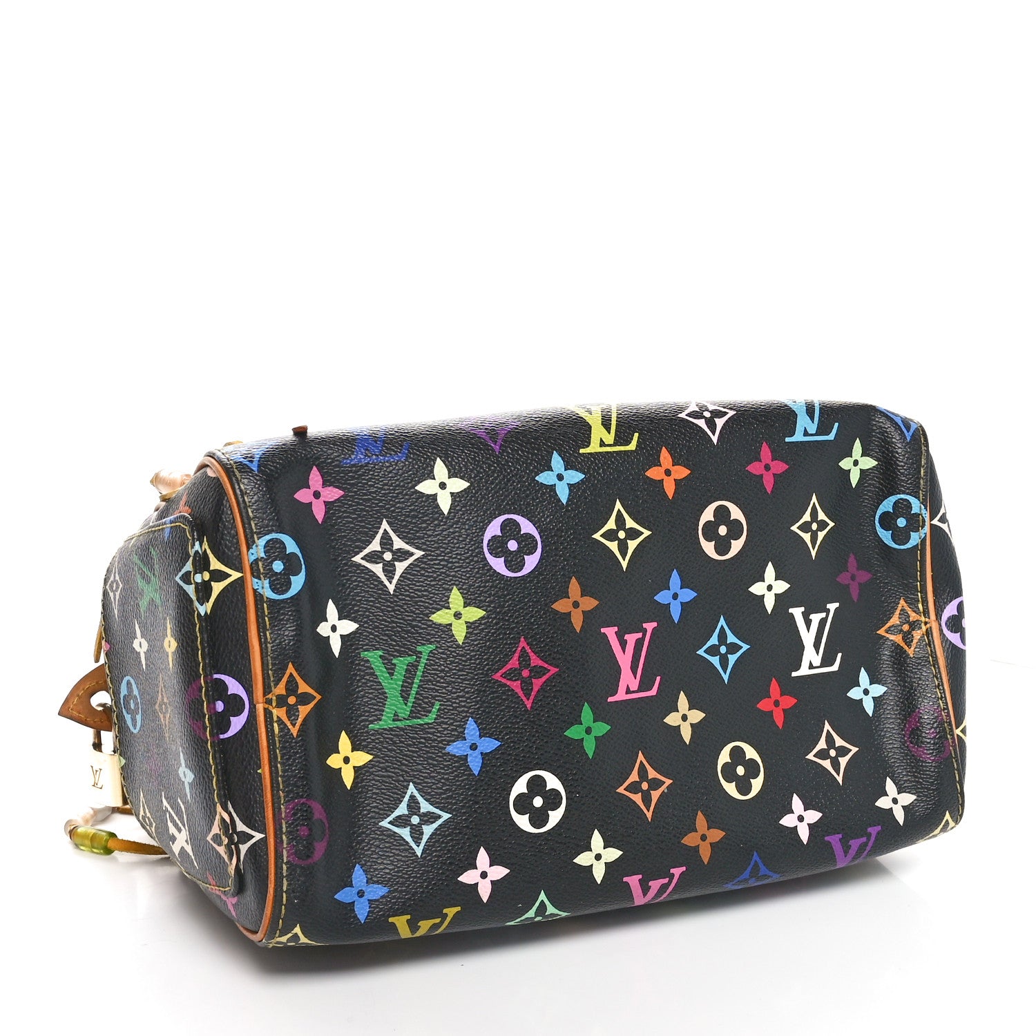 Louis Vuitton Monogram Multicolor Fringe Speedy 25 Black 4 of 11