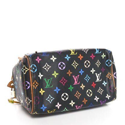 Louis Vuitton Monogram Multicolor Fringe Speedy 25 Black 4 of 11