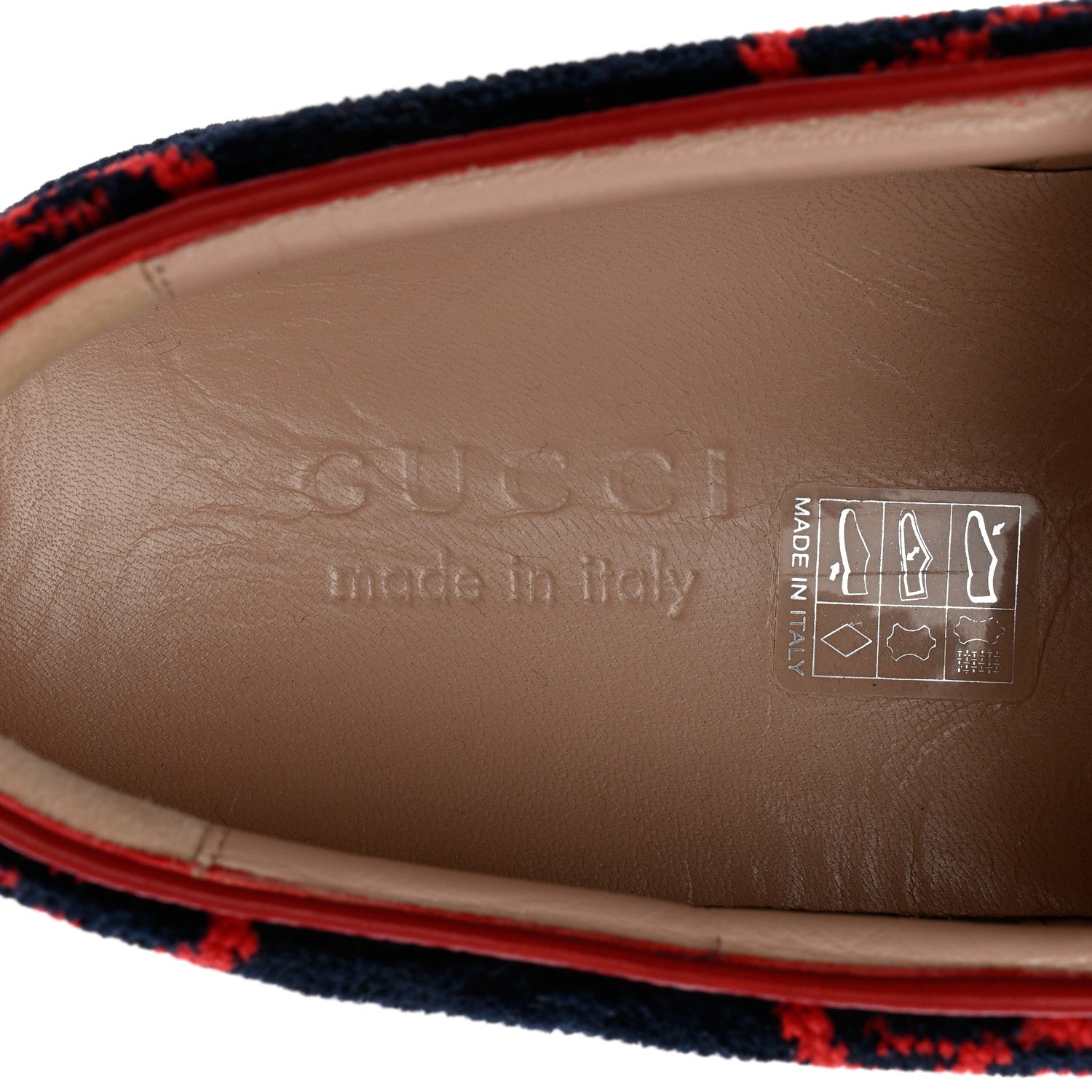 Gucci Terry Cloth GG Monogram Mens Slip On Sneakers 10 Blue Red 7 of 9