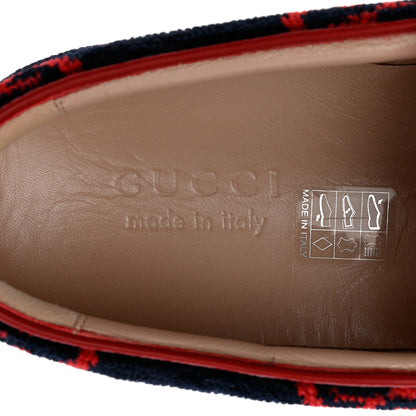 Gucci Terry Cloth GG Monogram Mens Slip On Sneakers 10 Blue Red 7 of 9