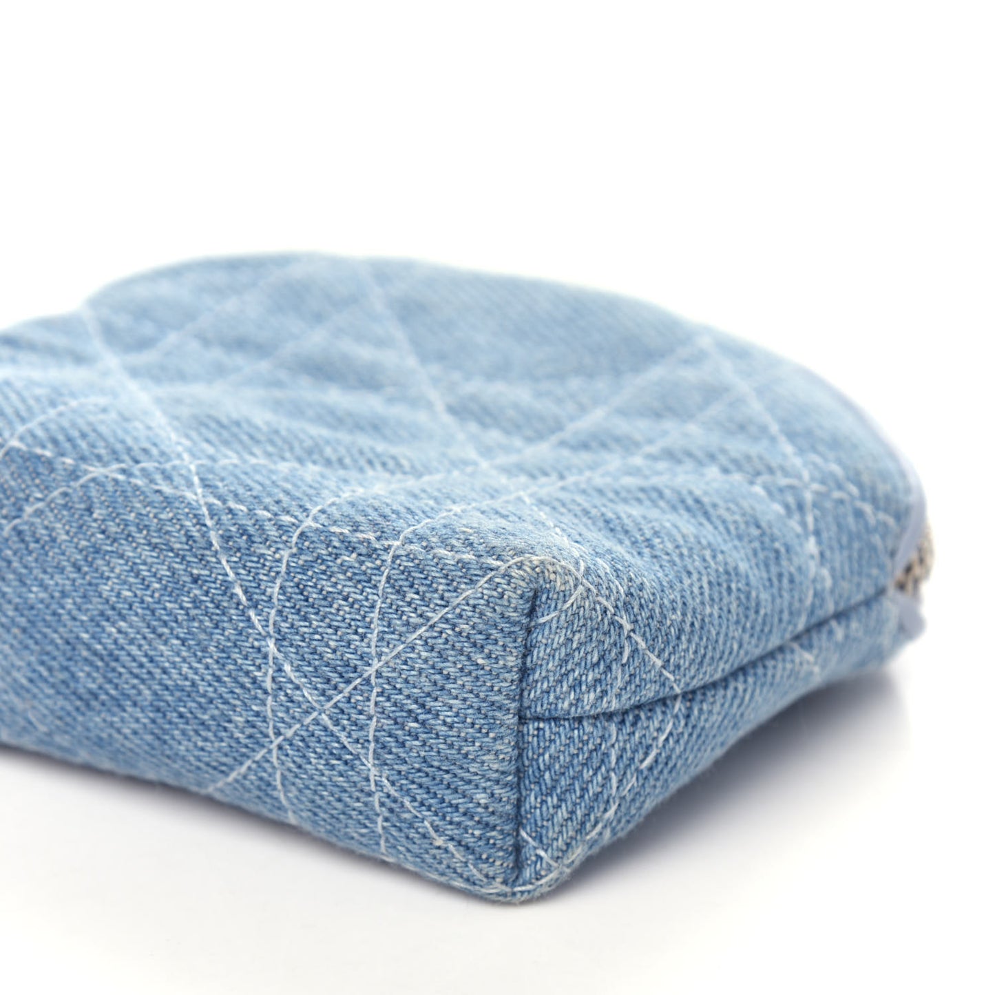 Denim Cannage Coin Purse Blue
