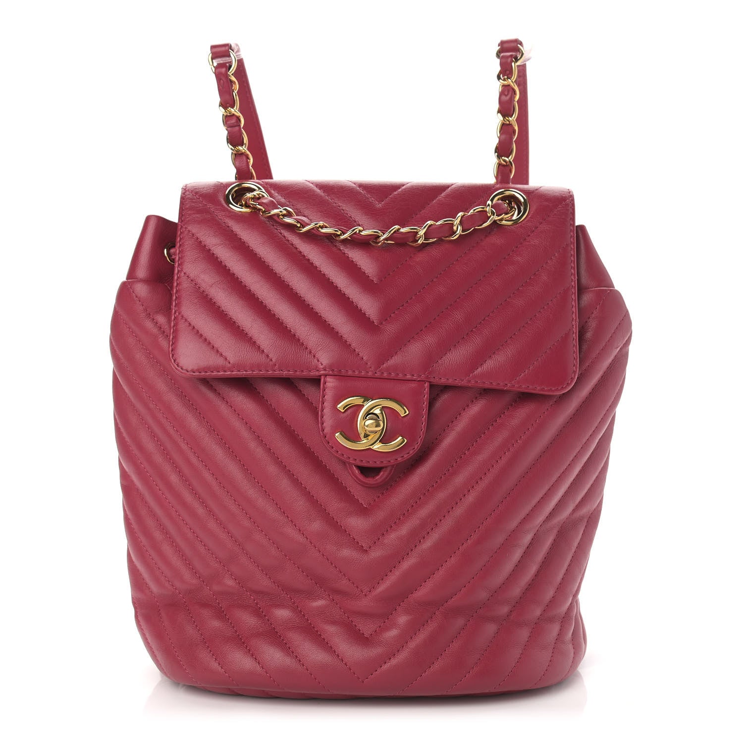 Chanel Calfskin Chevron Quilted Small Urban Spirit Backpack Dark Pink 1 of 10