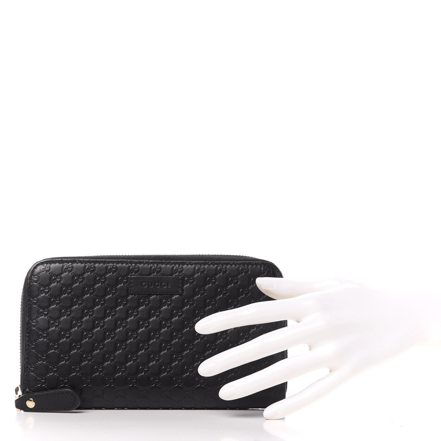 Microguccissima Zip Around Wallet Black