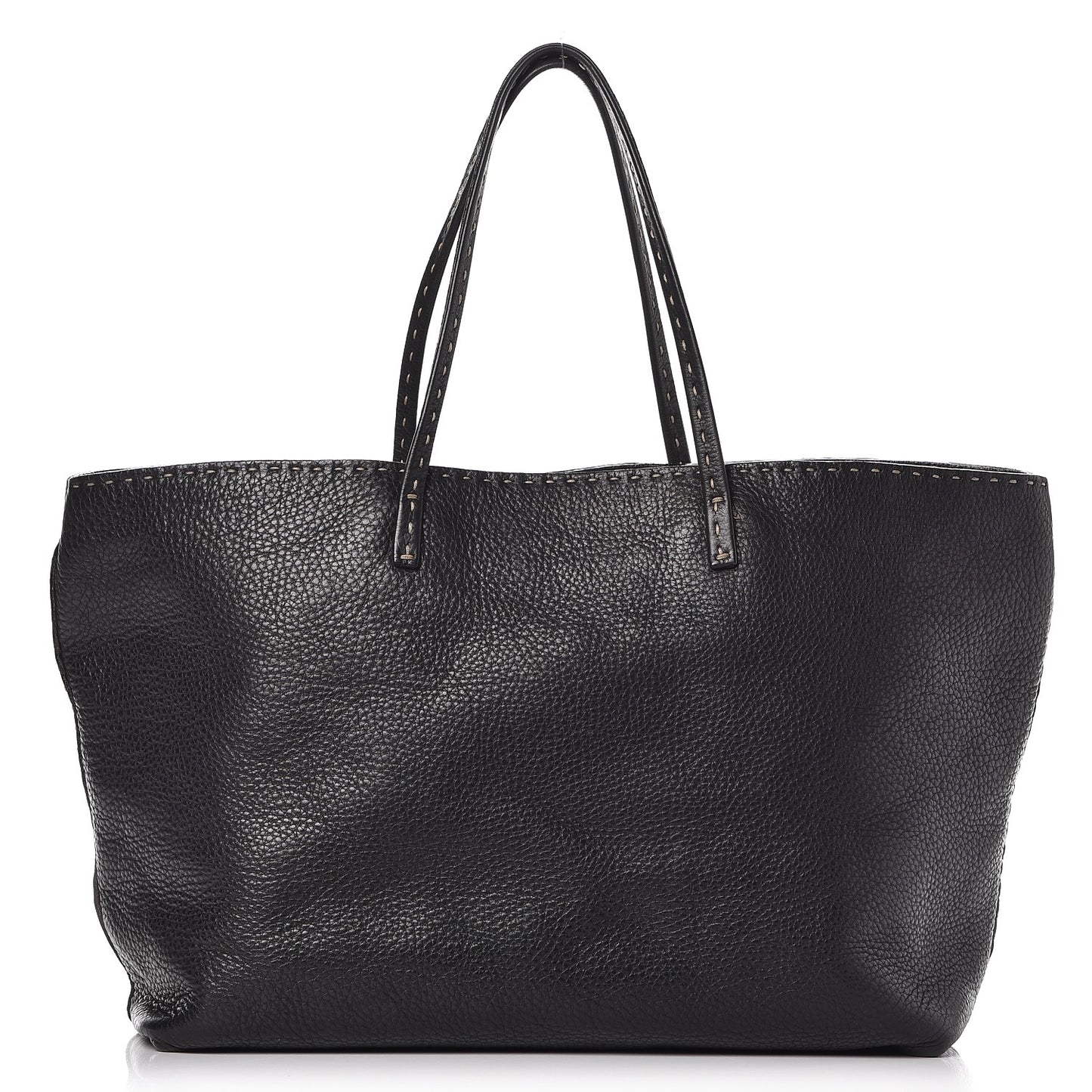 Calfskin Romano Selleria Roll Tote Black