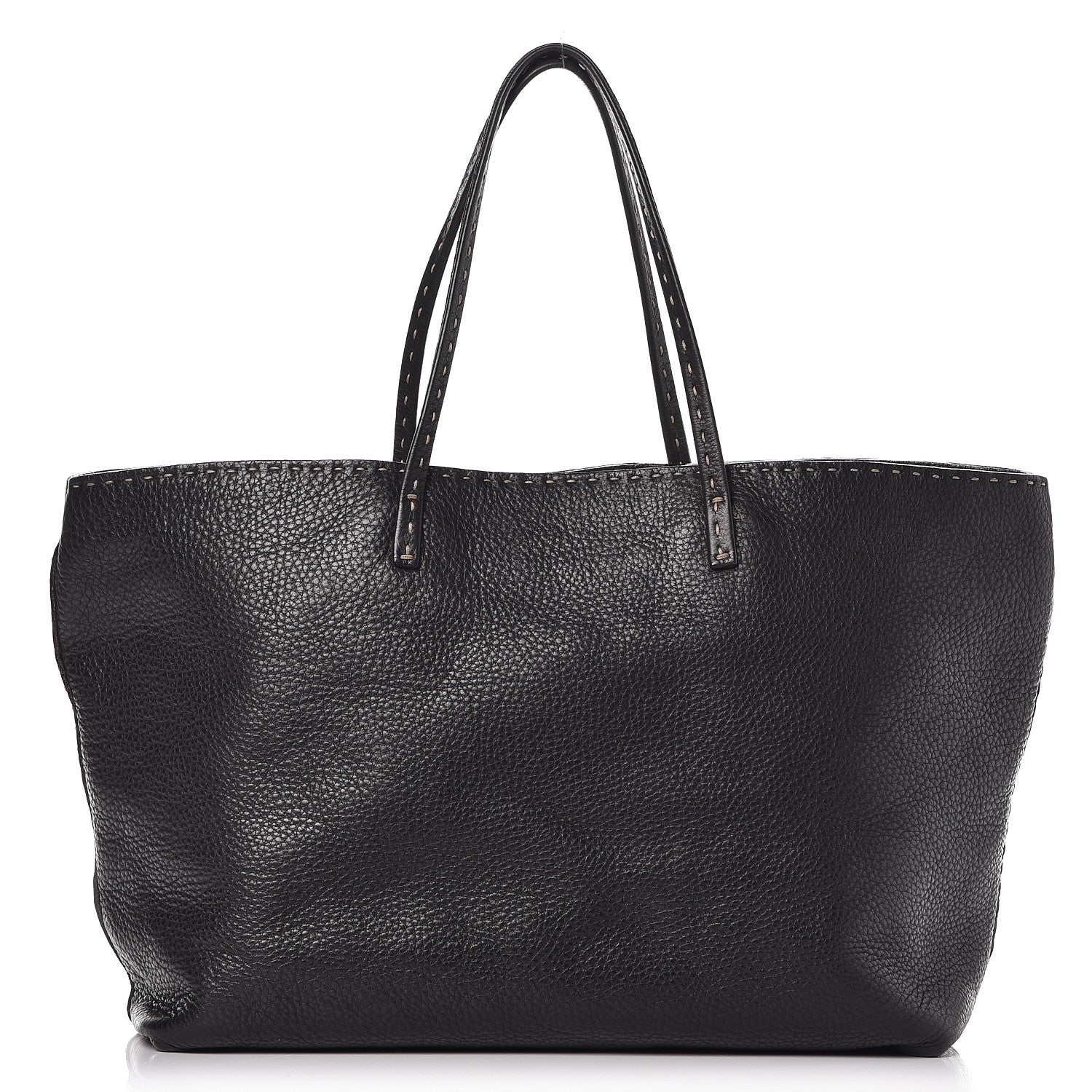 Fendi Calfskin Romano Selleria Roll Tote Black 1 of 20
