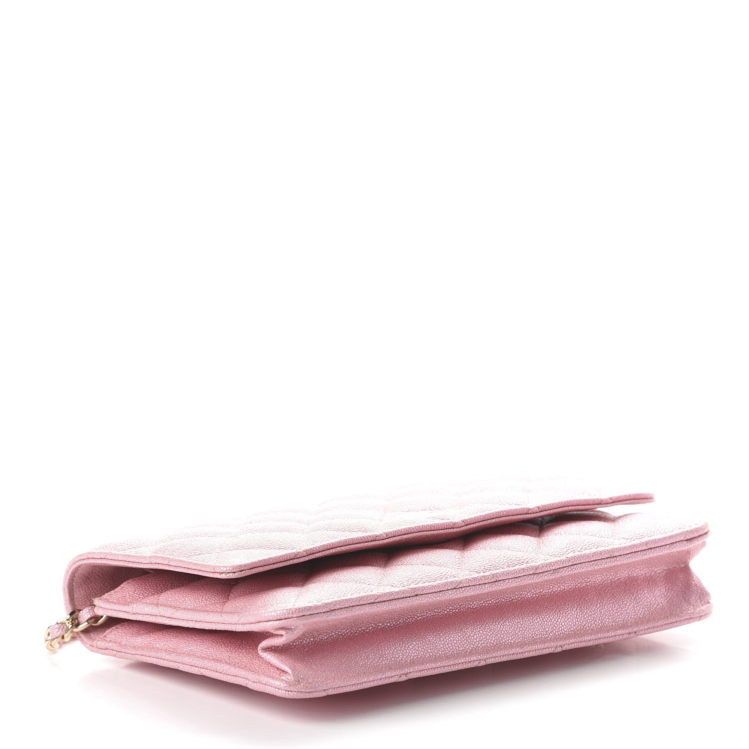Chanel Iridescent Caviar Quilted Wallet on Chain WOC Rose Pink 4 of 11