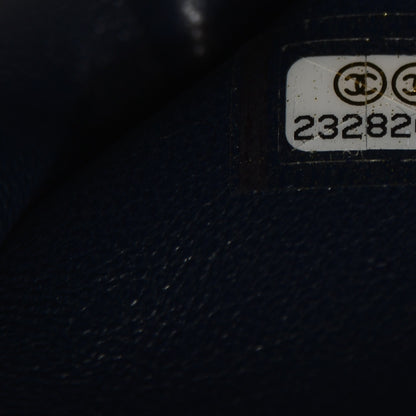 Chanel Caviar Lizard Quilted Medium Coco Handle Flap Navy 7 of 7