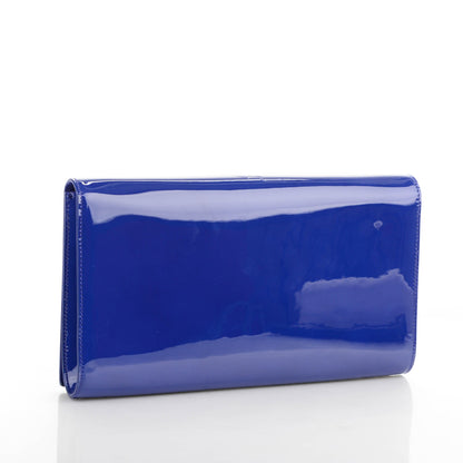 Saint Laurent Patent Calfskin Monogram Large Belle De Jour Clutch Royal Blue 3 of 7