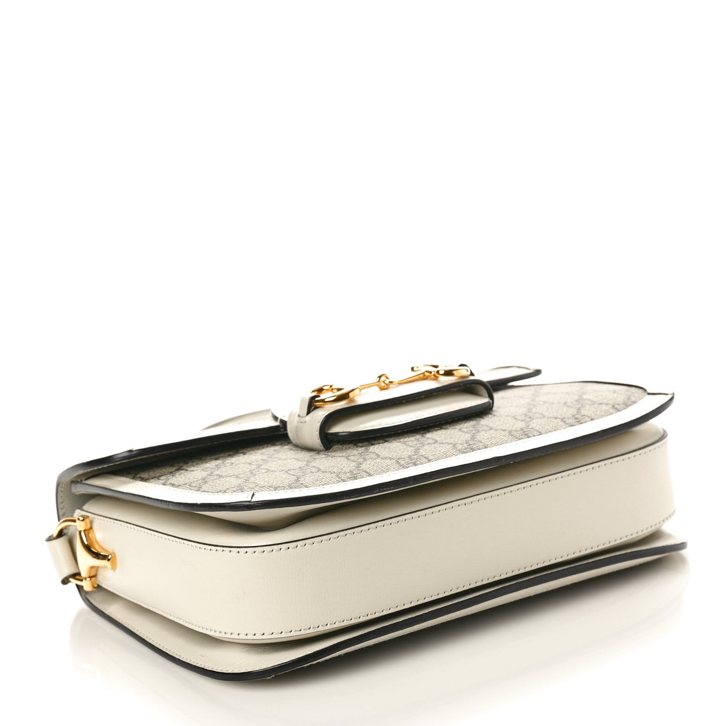 GG Supreme Monogram Horsebit 1955 Shoulder Bag Beige Mystic White