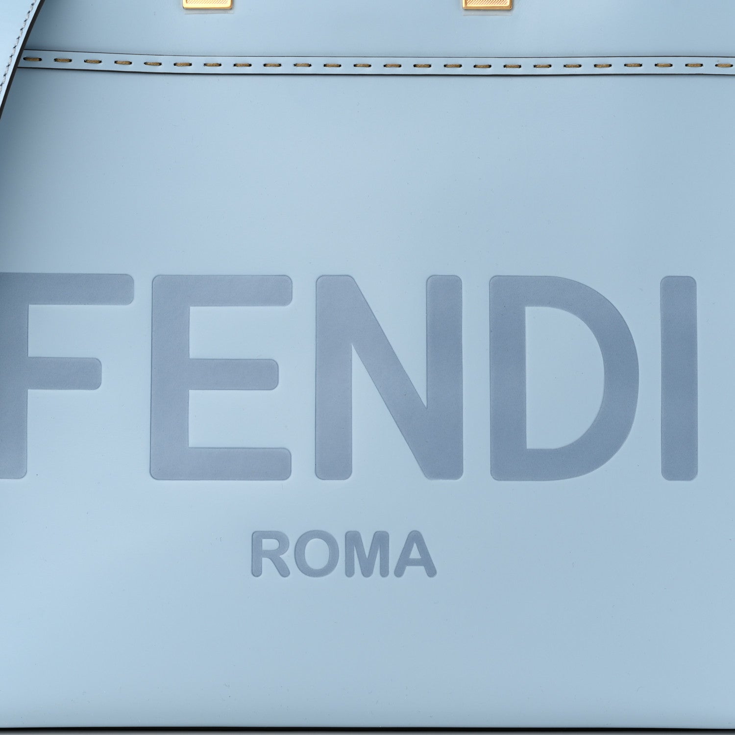 Fendi Vitello King Plexiglass Logo Embossed Medium Fendi Sunshine Shopper Tote Azzurro Baby 8 of 10