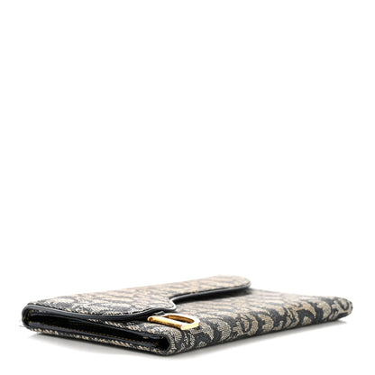 Christian Dior Monogram Saddle Wallet Navy 4 of 11