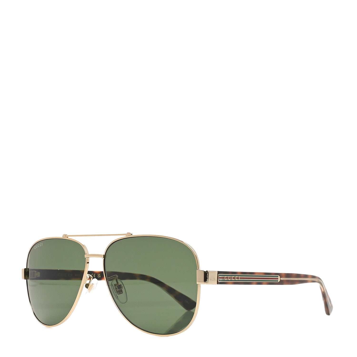Gucci Web Aviator Sunglasses GG0528S Tortoise 1 of 8