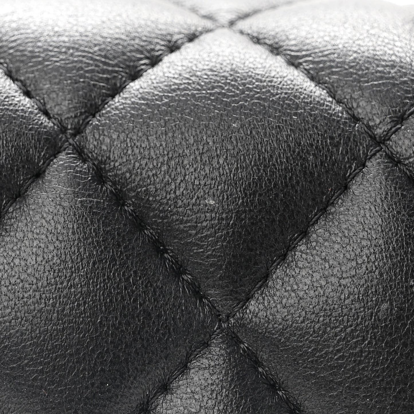 Calfskin Quilted Medium Skull Chain Crossbody Bag Black