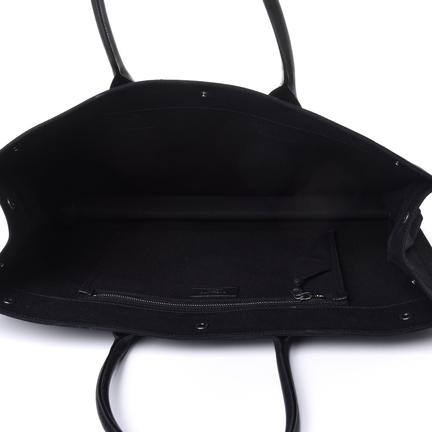 Saint Laurent Linen Calfskin Rive Gauche Tote Black 4 of 4
