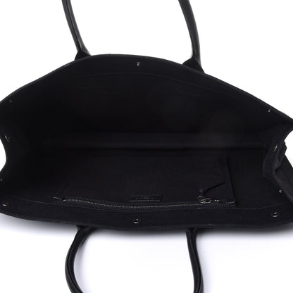 Saint Laurent Linen Calfskin Rive Gauche Tote Black 4 of 4
