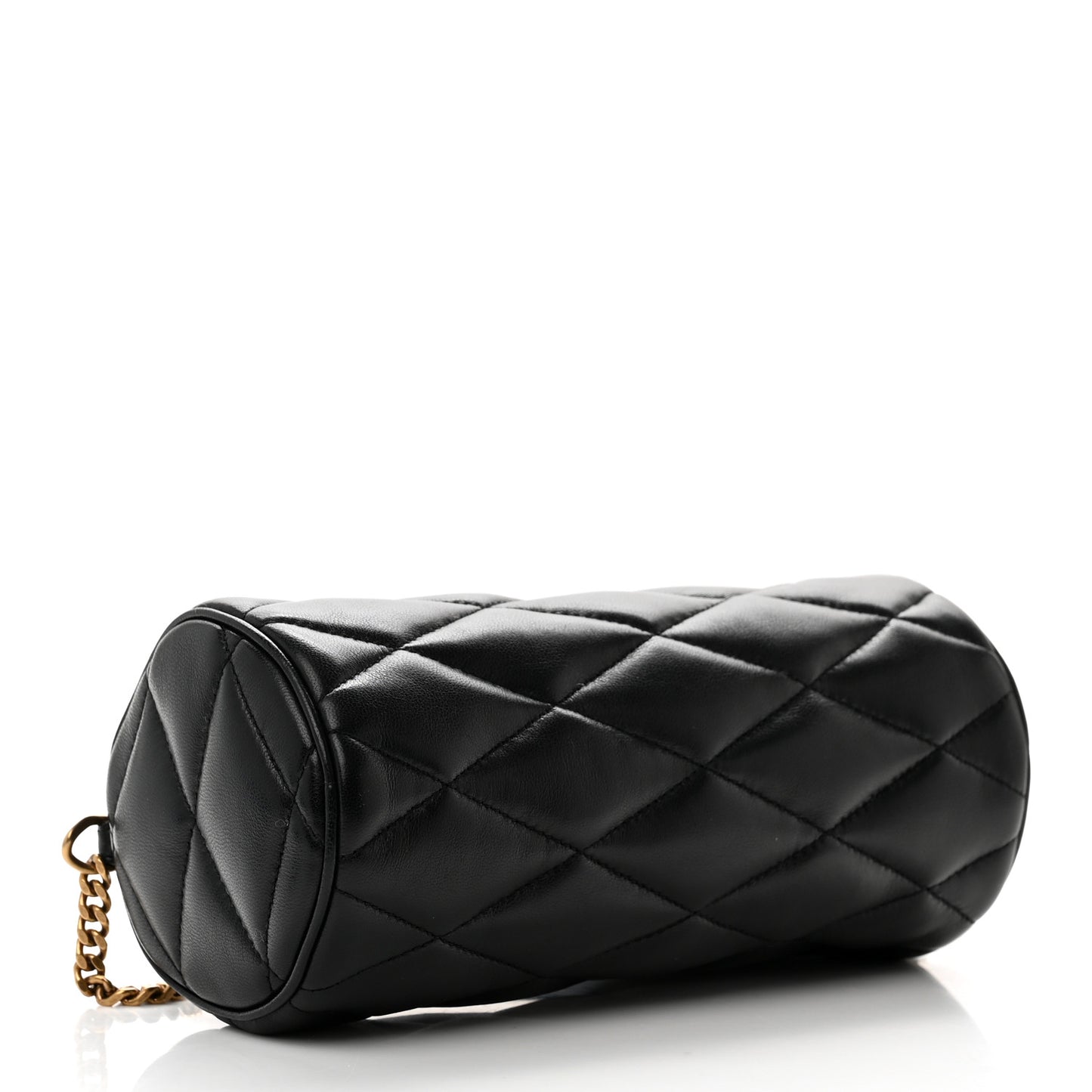 Lambskin Monogram Mini Sade Tube Bag Black