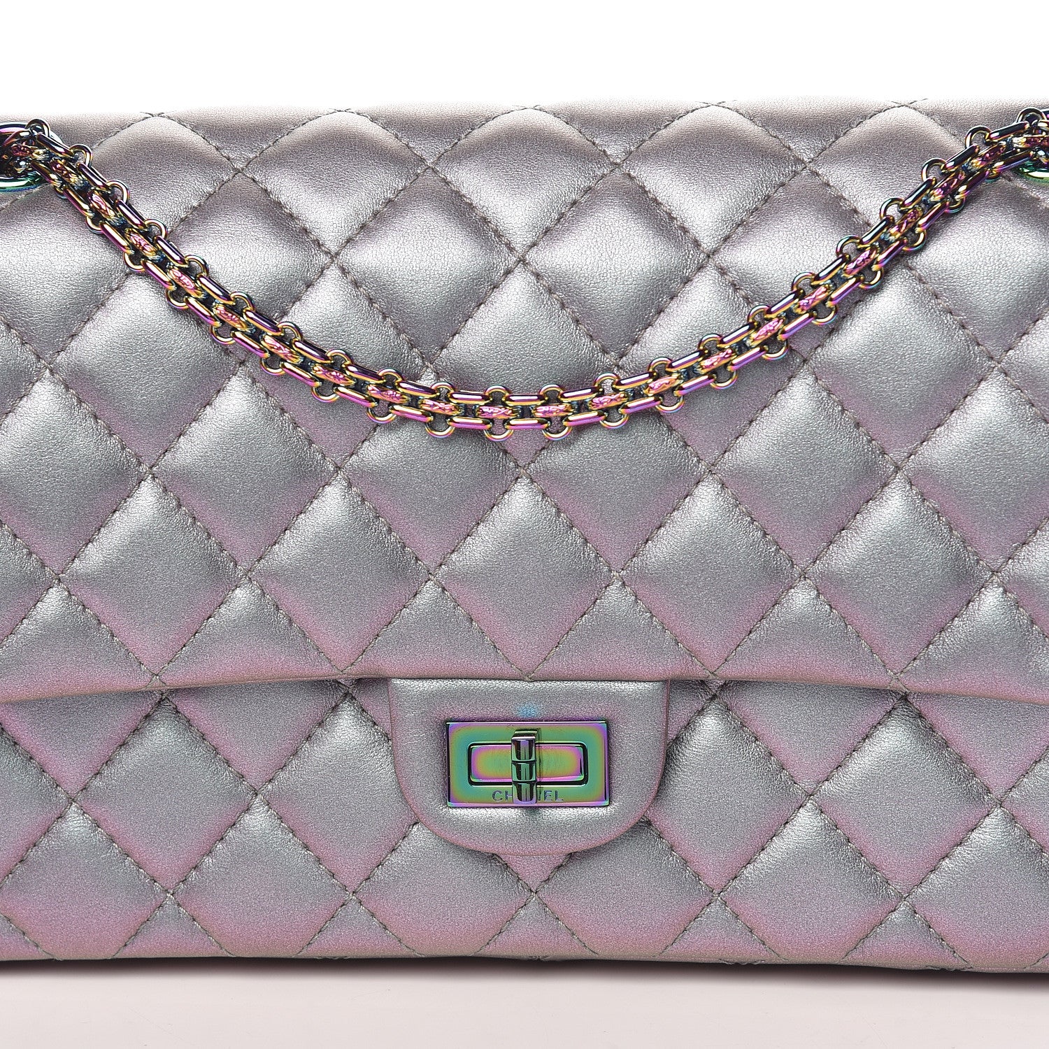 Chanel Iridescent Lambskin Quilted 2.55 Reissue 226 Flap Light Purple 8 of 13