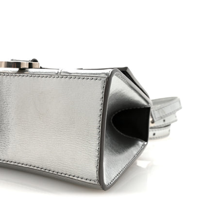 Balenciaga Metallic Textured Calfskin Hourglass Top Handle Bag XS Silver 9 of 9