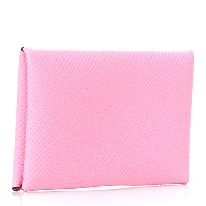 Hermes Epsom Calvi Card Case 5P Pink 2 of 5