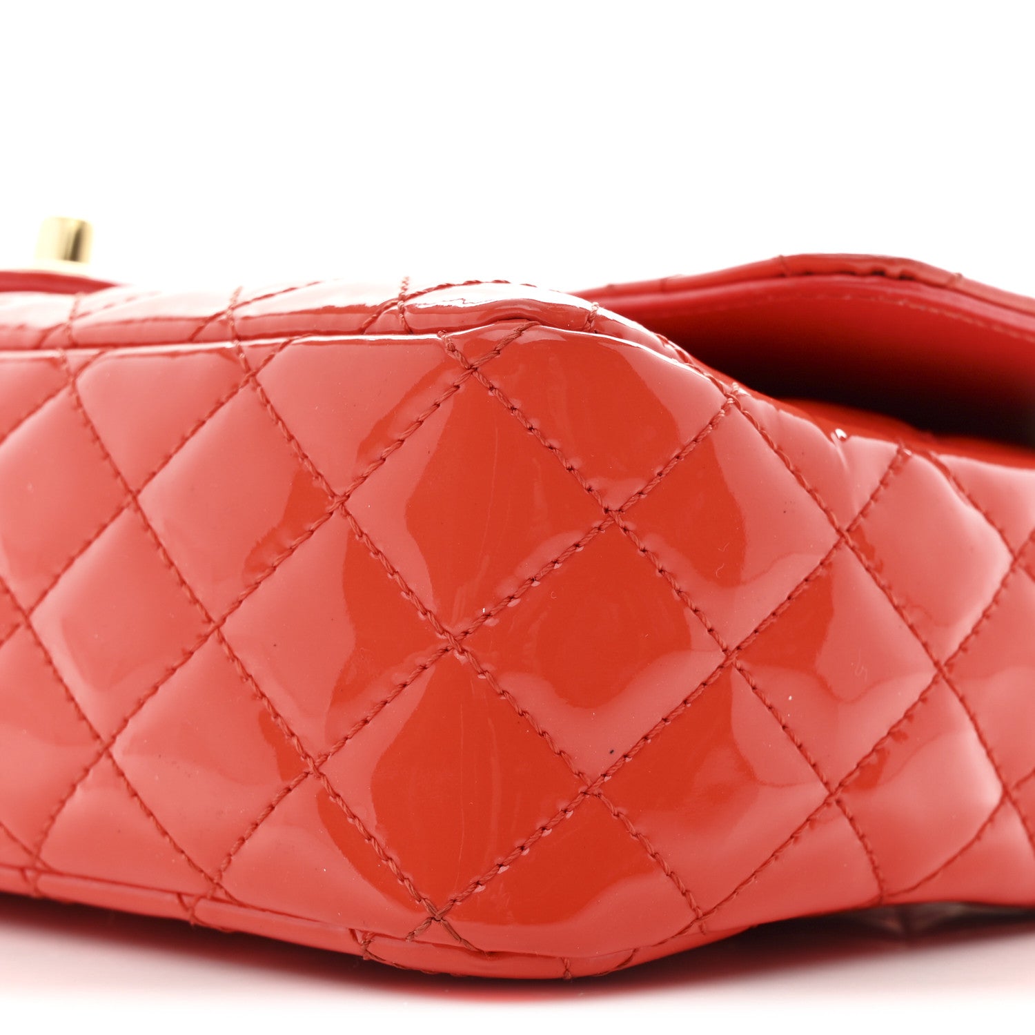 Chanel Patent Calfskin Quilted Valentine Charms Medium Single Flap Red 10 of 10
