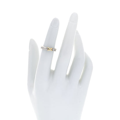 David Yurman Sterling Silver 18K Yellow Gold Petite X Crossover Ring 49 4.75 2 of 4