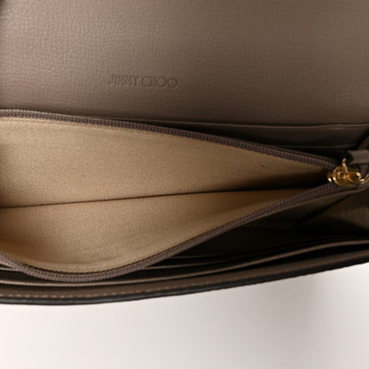 Jimmy Choo Calfskin Crocodile Embossed Martina Continental Wallet Grey 6 of 10