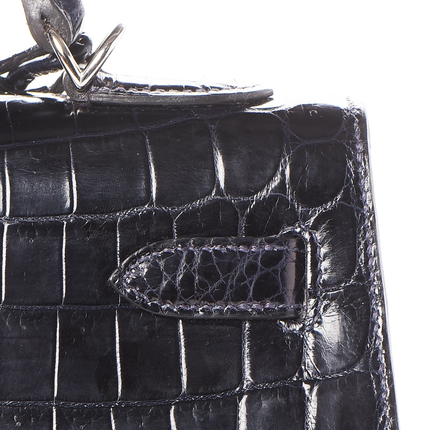 Hermes Shiny Niloticus Crocodile Kelly Sellier 32 13 of 36