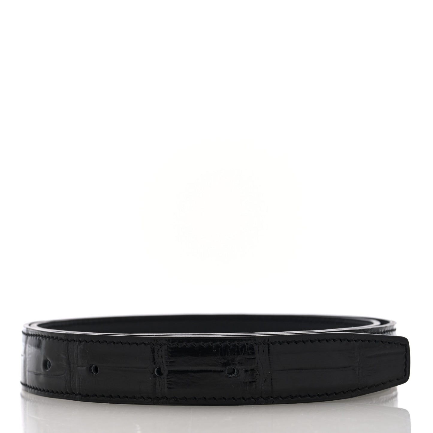 Shiny Porosus Crocodile Belt Strap 85 34 Black