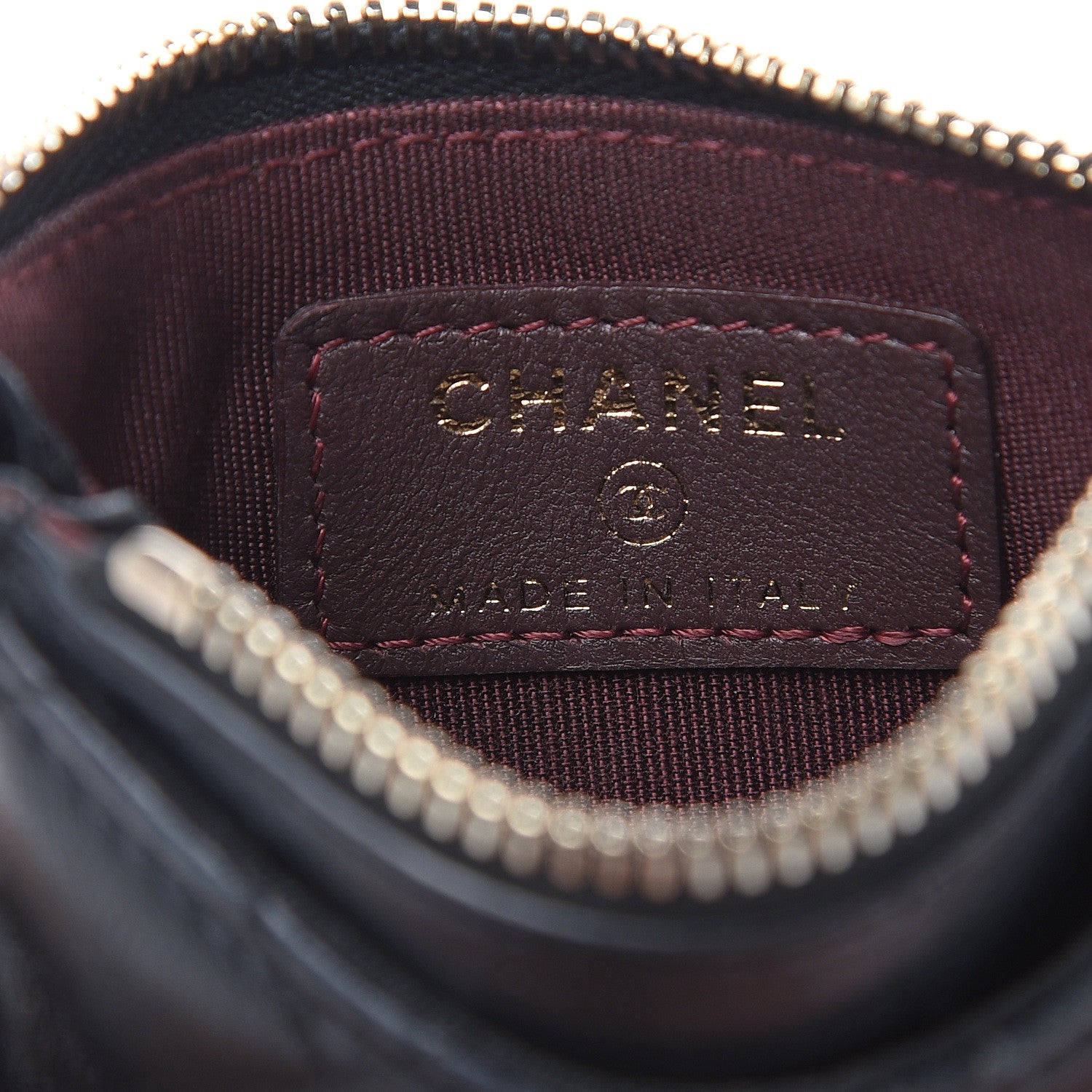Chanel Lambskin Quilted Zip Card Holder Black 6 of 14